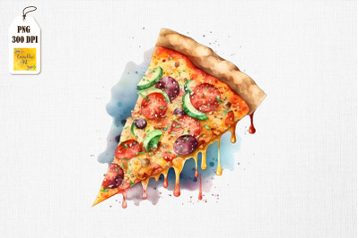 I Love Pizza Watercolor 10