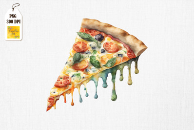 I Love Pizza Watercolor 14