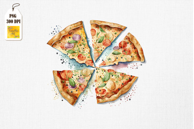 I Love Pizza Watercolor 17