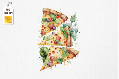 I Love Pizza Watercolor 19