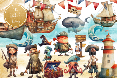 Pirates Of The Seven Seas Clipart Set