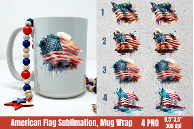 American Flag bundle, Patriotic Sublimation, Mug Wrap PNG