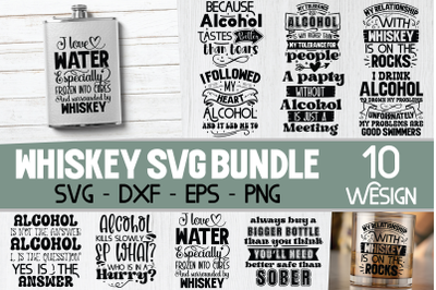 Alcohol SVG Bundle, Funny Flask Sayings, Whiskey Quotes