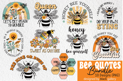 Bee Quotes PNG Sublimation Bundle