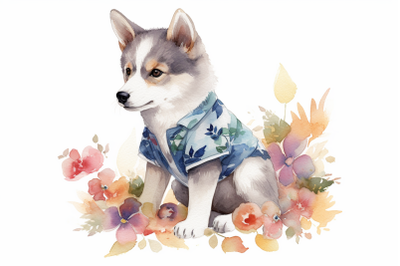 Cute Floral Husky | Summer Collections