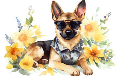 Floral German Shepard | Summer Collections