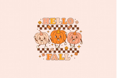Hello Fall Png, Pumpkin Sublimation, Autumn Png, Retro Fall Png, Retro Autumn Sublimation, Thanksgiving Png, Fall Sublimation Design