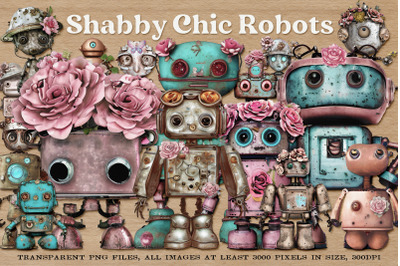 Cute Shabby Chic Robots