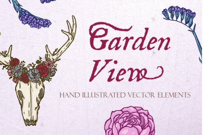 Garden View Hand Illustrated Vectors