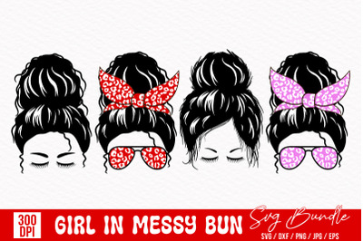 Messy bun svg bundle | girl messy bun svg | mothers day svg