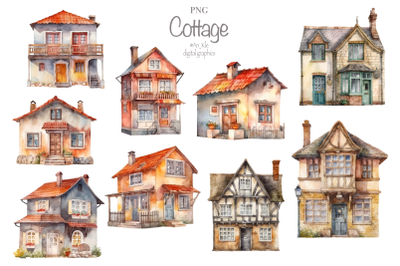 Old country cottage watercolour