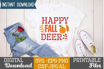 Happy Fall Deer SVG Cut File