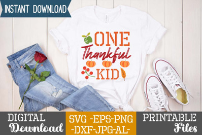 One Thankful Kid SVG Cut File