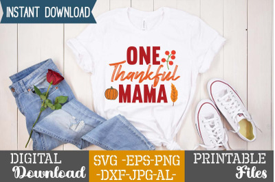 One Thankful Mama SVG Cut File