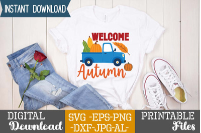 Welcome Autumn SVG Cut File