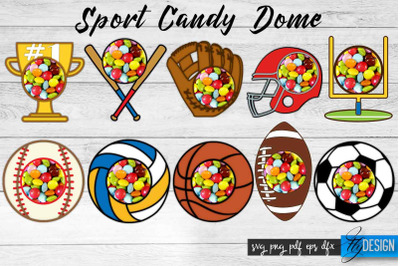 Sport Candy Dome SVG | Candy Holders SVG | Sport Treat Box SVG