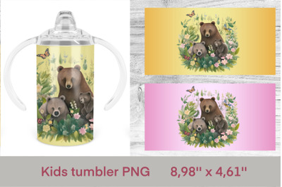 Sippy bear tumbler sublimation| Bear kids tumbler