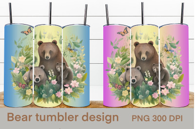 Cute bear tumbler sublimation | Bear tumbler wrap