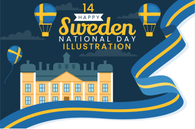 14 Sweden National Day Vector Illustration