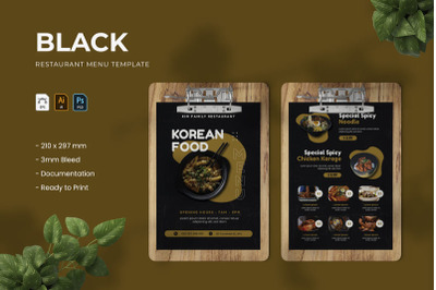 Black Korean - Food Menu