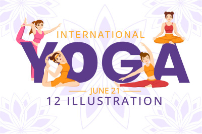 12 International Yoga Day Illustration