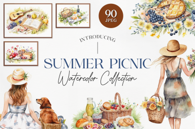 Summer Picnic Watercolor Collection