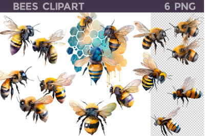 Bees Clipart PNG | Bee Illustration