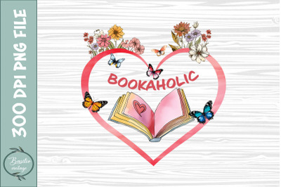 Bookaholic Book Floral Heart