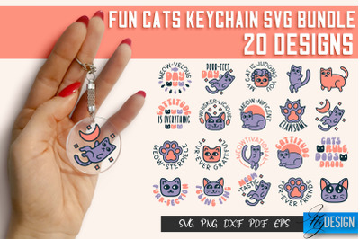 Fun Cats Keychain SVG Design | Fun Cats Keychain SVG Quotes | Funny