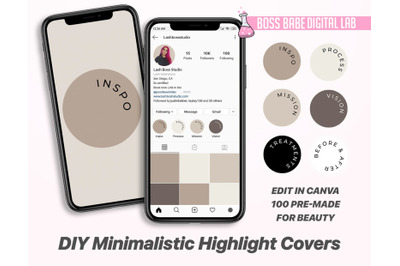 DIY Editable Instagram Highlight Covers for beauty