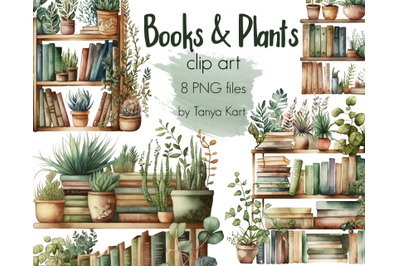 Books And Plants Clip Art