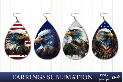 Sublimation Patriotic Earrings PNG. 4th of July Earrings PNG