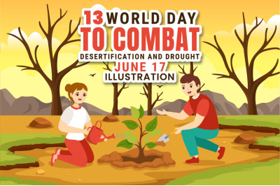 13 World Day to Combat Desertification and Drought Illustration