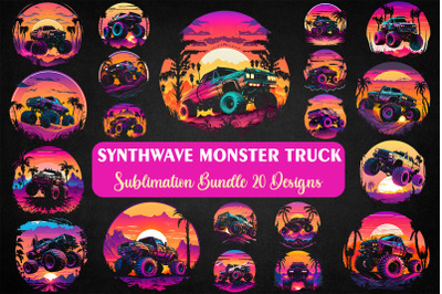 Synthwave Retro Monster Truck Bundle