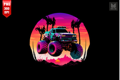 Synthwave Retro Monster Truck 5