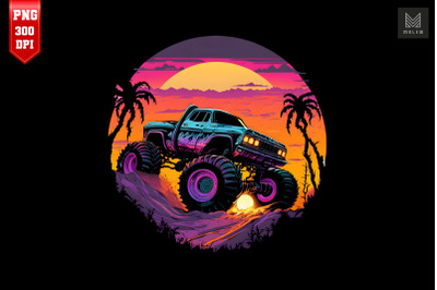 Synthwave Retro Monster Truck 6
