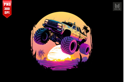 Synthwave Retro Monster Truck 7