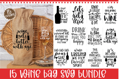 Wine bag SVG Bundle, wine svg