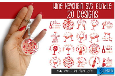 Wine Keychain SVG Design | Alcohol SVG Quotes | Round Party SVG Quotes