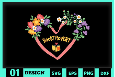 Book Floral Booktrovert Heart