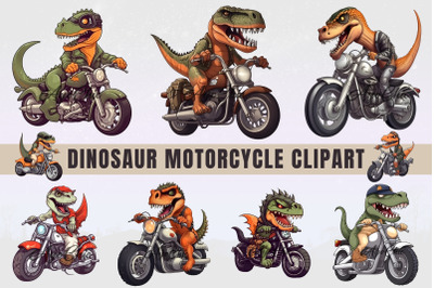 Dinosaur Motorcycle Clipart