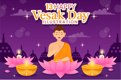 13 Vesak Day Celebration Illustration