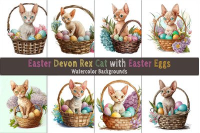 Easter Devon Rex Cat background