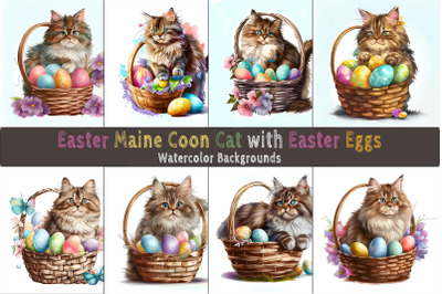 Easter Maine Coon Cat background