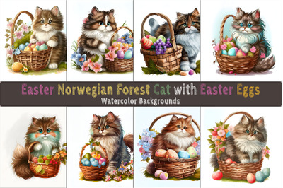 Easter Norwegian Forest Cat background