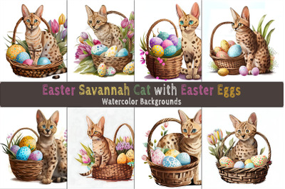 Easter Savannah Cat background