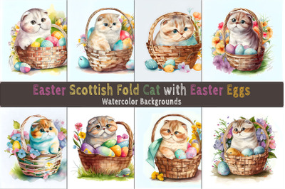 Easter Scottish Fold Cat background