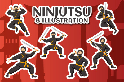 8 Ninjutsu Ninja Shinobi Illustration