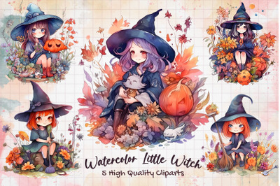 Watercolor Little Witch Bundle
