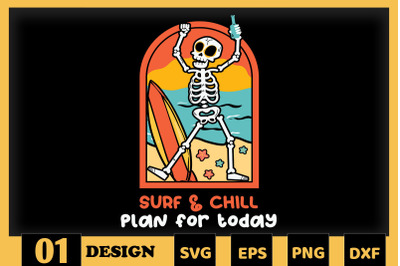 Surf and chill Plan Skeleton Summer